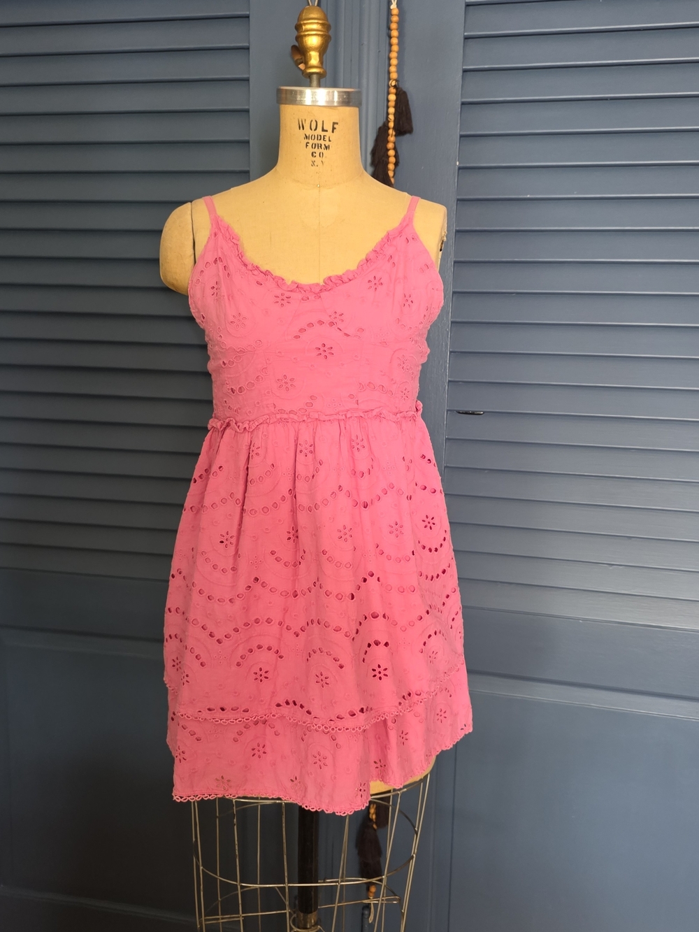 Winston White Francesca Eyelet Mini Dress Pink Size S